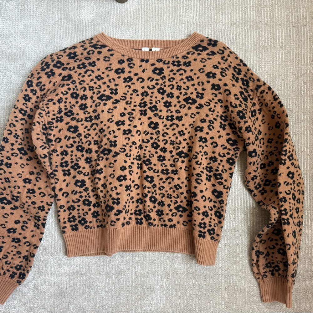 Janie and Jack Leopard Print Sweater